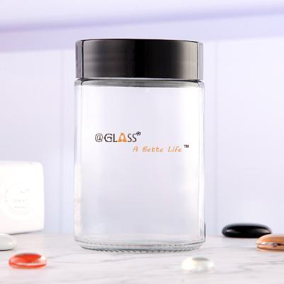 China 35ml-750ml Disposable Hot Food Jar Glass Storage Container Set With Scew Cap Wholesale for sale