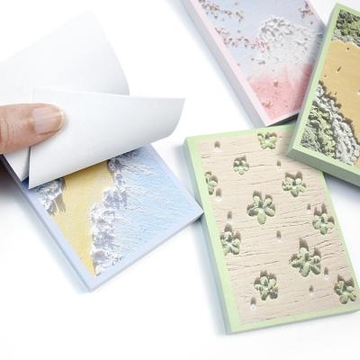 China Custom Wholesale Exquisite Pastel Self Adhesive Memo Pad Decorative Sticky Notebook for sale