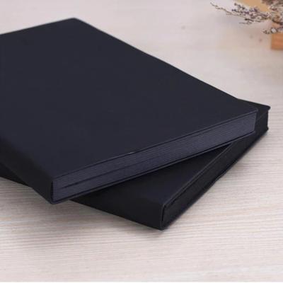 China Soft/exquisite painting gift book A7 notebook black cardboard black cardboard diary interior single page hand-painted notebook for sale