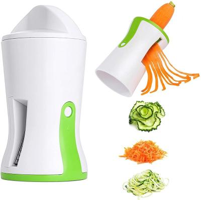 China Viable 3 in 1 Manual Vegetable Spiralizer Blades Slicer Tornado Hand Held Spiral Cutter Fruit Grater for sale