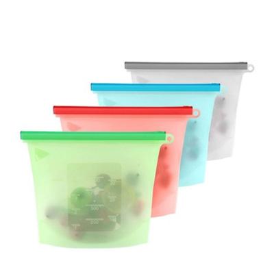 China Food Grade Reusable Silicone Food Storage Container Sealed Safe Freezer Zip Lock Vacuum Food Storage Bag for sale