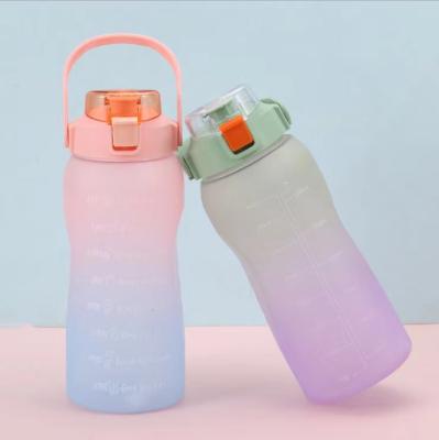 China Stocked Custom Large Capacity 64OZ Frosted Fast Flow Sports Motivational Water Bottle For Fitness Gym And Outdoor Sports for sale