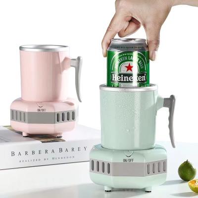 China Smart Portable Instant Cup Heating Cup Ice Cream Maker Milkshake Bottle Smoothie Stocked Cooling Fast Cooling Cup for sale