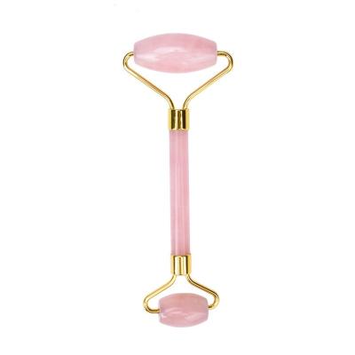 China Barber Shop Cosmetics 100% Anniversary Promotion New Idea Custom Natural Anti Aging Rose Quartz Facial Sink Roller With Guasha for sale