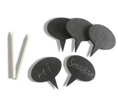 China Sustainable food grade slate labels with natural markers slate boards and soapstone chalk markers for cheese name tag for sale