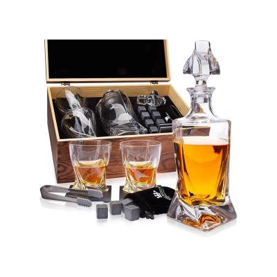 China Hot Sale Promotional Stored Whiskey Decanter Whiskey Stone Set In Gift Box for sale