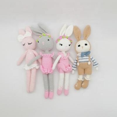 China High Quality 100% Handmade Crochet Bunny Toys Baby Accompany Amigurumi Gifts Kids Toys for sale