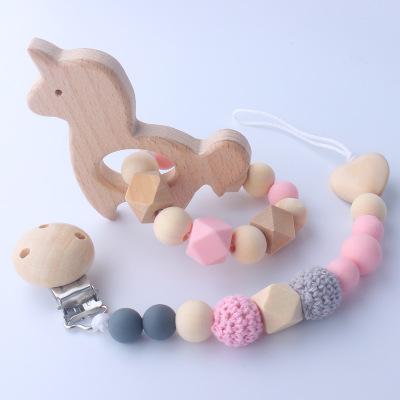 China Soft Toy Baby Products Silicone Baby Pacifier Clip Set, Silicone Baby Pacifier Chain Set for sale