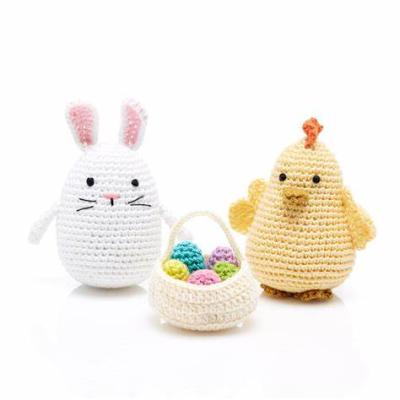 China Toy Creative Happy Easter Cotton Basket Gift Bag Bunny Easter Basket With Soft Egg for sale