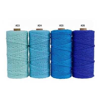 China Sustainable 4mm Cotton 100meter 4 Strands Twist Macrame Rope 4mm Macrame Wall Hanging for sale