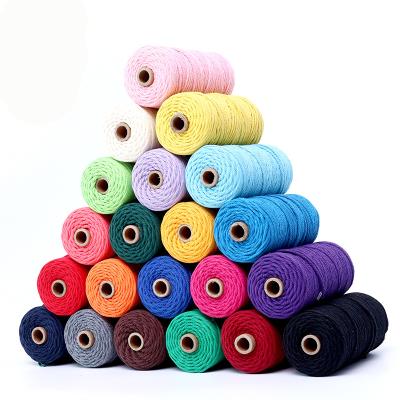 China Sustainable Macrame 100meter Natural Macrame Rope 4mm Cotton Rope for sale