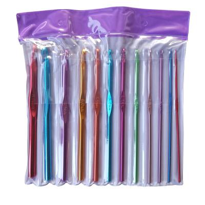 China 12 Sets Knitting Tool PVC Sweater Needle Seven Color Alumina Crochet Hooks Length 15CM Packaging CK012 for sale