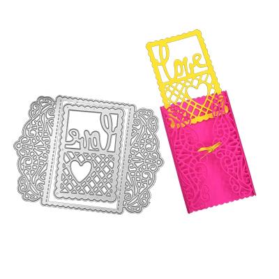 China Europe Metal Cutting Dies Scrapbooking Craft Cutting Die Frame Love Lace For DIY Scrapbooking Album Embossing Paper for sale