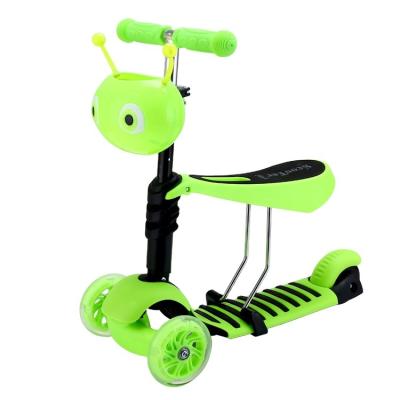 China 2021 Popular New PU Wheel Flash Scooter Led Wheel Kids Toy Scooter Children Adjustable Foot Scooter for sale