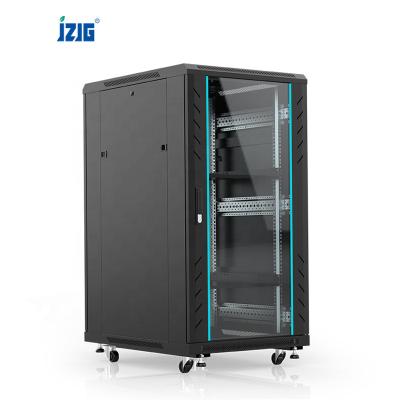 China Server Room/Network Cabling/Data Center Server Rack High Quality 19inch Glass Door Standard Cabinet 600*1000 22u Server Rack Network Data Cabinet for sale