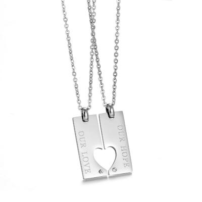 China Stainless Steel CLASSIC Professional Jewelry Love Letter Couple Maker Pendant Necklace for sale