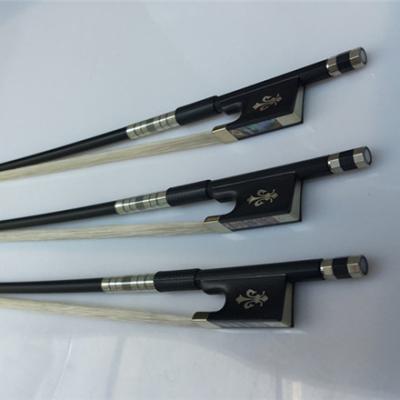 China Wholesale Black Hair 1/4-4/4 Violin Carbon Fiber Violin Bow Horse Hair for sale