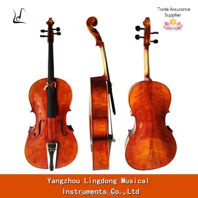 China On His Thirty One Selected Real Handmade Professional 4/4 Flame Natural Cello for sale