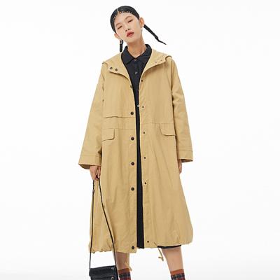 China Autumn And Winter Plus Size Women's Plus Size Hooded Coat Single Button Pocket Jacket Solid Color Loose Casual Coat 65858 Large for sale