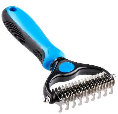 China China Best Sustainable Pet Dog Rake Deshedding Dematting Brush Double Side Comb for sale