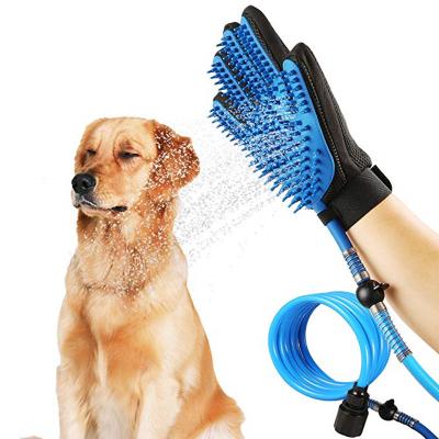 China Amazon Sustainable Pet Shower Sprayer And Scrubber In A Bathing Dog Massaging Glove Pet Bathing Tool for sale