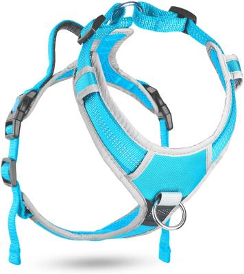 China Pet Comfortable Soft Breathable Adjustable Easy Reflective No Obstruction No Pull Dog Pet Vest Harness Harness for sale