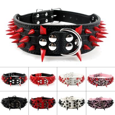 China Quality Reflective Low Price Luxury Adjustable Soft Flat Size Stud Dog Collars Rivet For Pet for sale