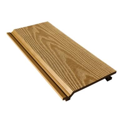 China Wooden grain WPC anti-slip wear-resistant waterproof interior HDPE decoration wall cladding hotel plastic panel for sale