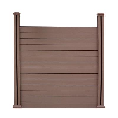 China Easily Assembled Fence Gate Like Wooden Weatherproof Outdoor Wpc Plastic Composite Fence Panels for sale