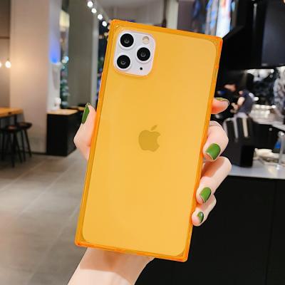 China Shockproof For iPhone 11 Silicon Snare Edge Case Straight Square For iPhone 11 Neon Square Neon Phone Case 12 13 for sale