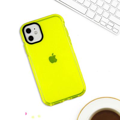 China Anti-drop For iPhone 13 Case With Border Color Impact Mobile Phone Cover For iPhone 12 13 Case Neon Red For iPhone Impact Case Ring for sale