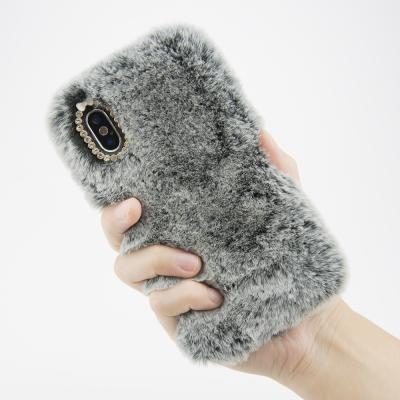 China Girly Cute Soft Warm Shockproof Fur Phone Case For iPhone 7 8 X XS Max 11 Cover Case Fluffy for sale