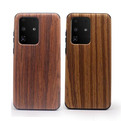 China Anti-fall Protect Cover For Samsung S20 S21 Ultra Wooden Case TPU Back Cover For Samsung Galaxy S20 Plus Carbon Fiber Case for sale