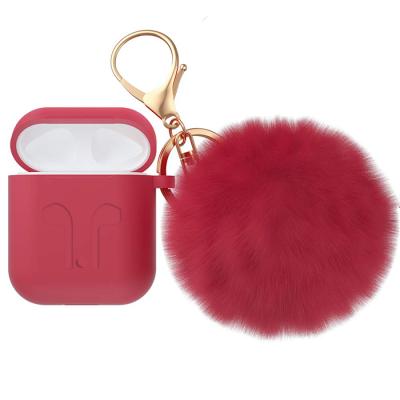 China Cute Kawaii Luxury Fashion For Girls Fashion Faux Fur Ball Case Cover For Airpod Case Key Chain, For Airpods Furry Case for sale