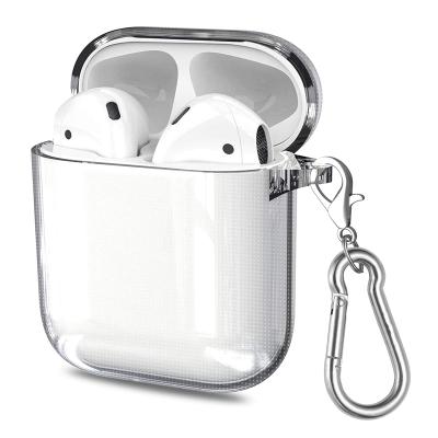 China Wholesale Crystal Clear Air Pods Soft Silicone Case With Key Chain For Transparent Airpod Case for sale