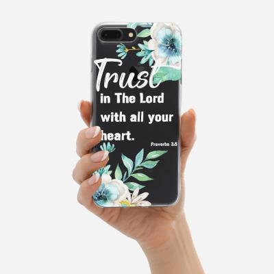 China Clear Transparent Protective Case Bumper Cover Religious For iPhone / For Samsung Case , Christian Phone Case For iPhone 8 8plus With Bible Verse for sale