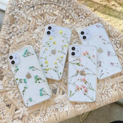 China Anti-fall Girl Cover For iPhone 11 Women Pattern Flower Case Sun Flower Case Glitter For iPhone 13 Case Clear Flower for sale