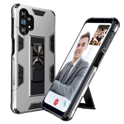 China Anti-fall Metal Ring Hard Phone Cover Hybrid Folding Kickstand Phone Case For Samsung A32 A52 A02 A01 S21 Plus 5G Case for sale