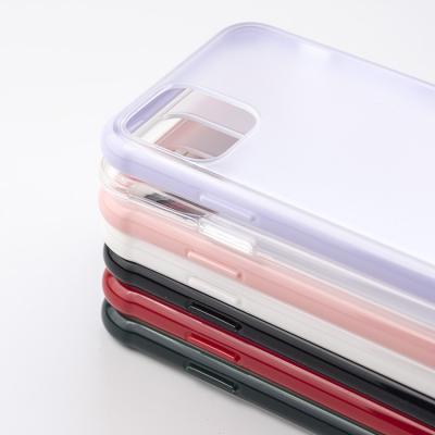 China Anti-fall Matte Back Silicone Bumper Frosted Translucent Hard PC Case For iPhone 12 Pro Frosted Mobile Cover for sale