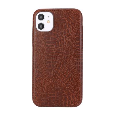 China Anti-fall For iPhone 13 Pro Max Crocodile Leather Mobile Phone Cases Back Cover For iPhone 12 Case New Crocodile Leather Brown Designs for sale