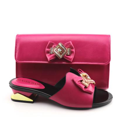 China New Design Disposable Low Heel Sinya Italian Shoes And Bag Set Nice Nigerian Shoes To Match The Bag Set for sale