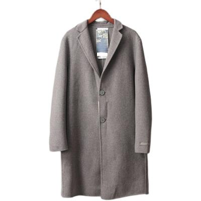 China 2021 new winter men's wool coat cashmere woolen coat European and American handmade double-sided Anti-wrinkle self-cultivation coat for sale