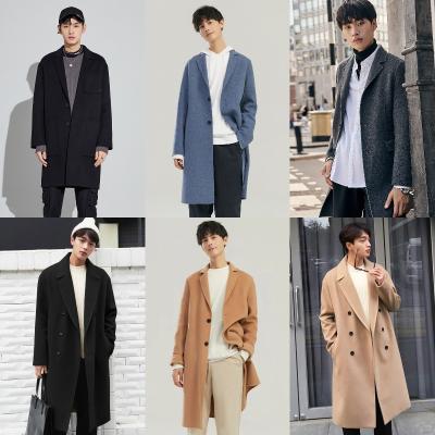 China Anti-wrinkle factory direct sales fashion men's wool coat woolen coat men long wholesale for sale