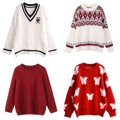 China Anti-wrinkle Specializing in the production of large stripe cashmere winter pullover women's sweater for sale