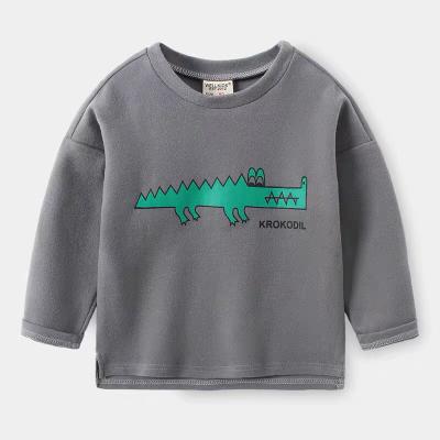 China Anti-pilling new fashion printed 100% cotton children's cartoon long-sleeved T-shirt boy clothes for sale