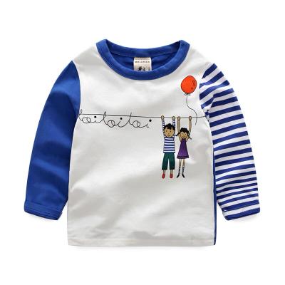 China Wholesale Children's Anti-pilling T-shirt 100% Cotton Boy and Girl Cartoon Printed Long Sleeve T-shirt for sale