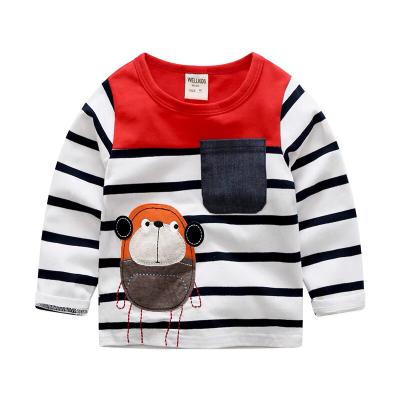 China Comfortable children's anti-pilling long-sleeved shirt on chil100% cottdren's T-shirt manufacturer wholesale for sale