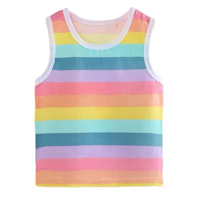 China Summer Anti-pilling Children's T-shirt Girls T-shirt Children 100 Cotton Sleeveless Vest for sale