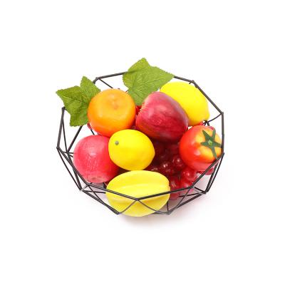 China Amazon Popular Factory Stocked Hot Selling Items New Creative Round Metal Wire Bamboo Bottom Fruit Baskets Fruit Bowl for sale