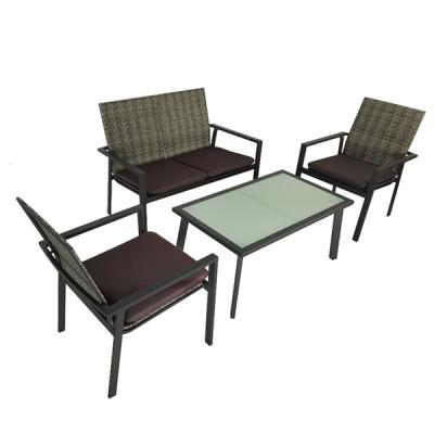 China Adjustable (Height) Conversation Sets Outdoor Conversation 4PC Outdoor Rattan Wicker Furniture Set for sale